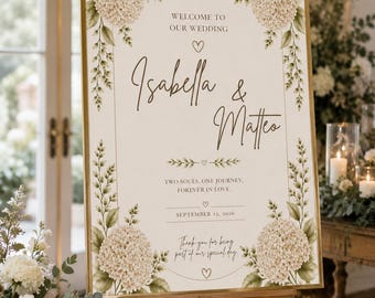 Annabelle Wedding Welcome Sign | Affiche Bienvenue Mariage | Cartel Bienvenida Boda | Personalized Printed Poster