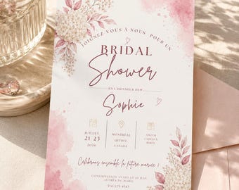 Bridal Shower Invitation | Invitation Bridal Shower | Invitación Celebración Prenupcial | Editable 4x6 Canva Template