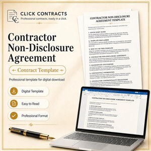 Contractor Non Disclosure Agreement Template | Editable Freelancer NDA Word Document