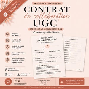 Modèle de contrat pour créateurs UGC modifiable
