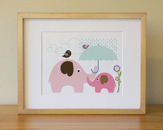 Elephant . Baby Nursery Wall Art . Children Wall Art | Etsy