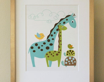 Giraffe . Baby Nursery Wall Art .  Children Wall Art