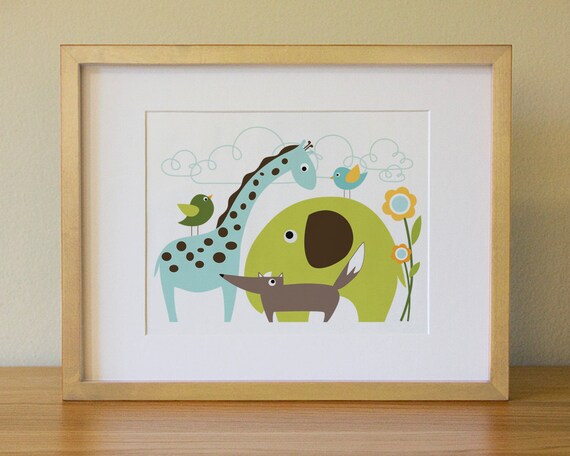 Items similar to Animals . Baby Nursery Wall Art . Children Wall Art on