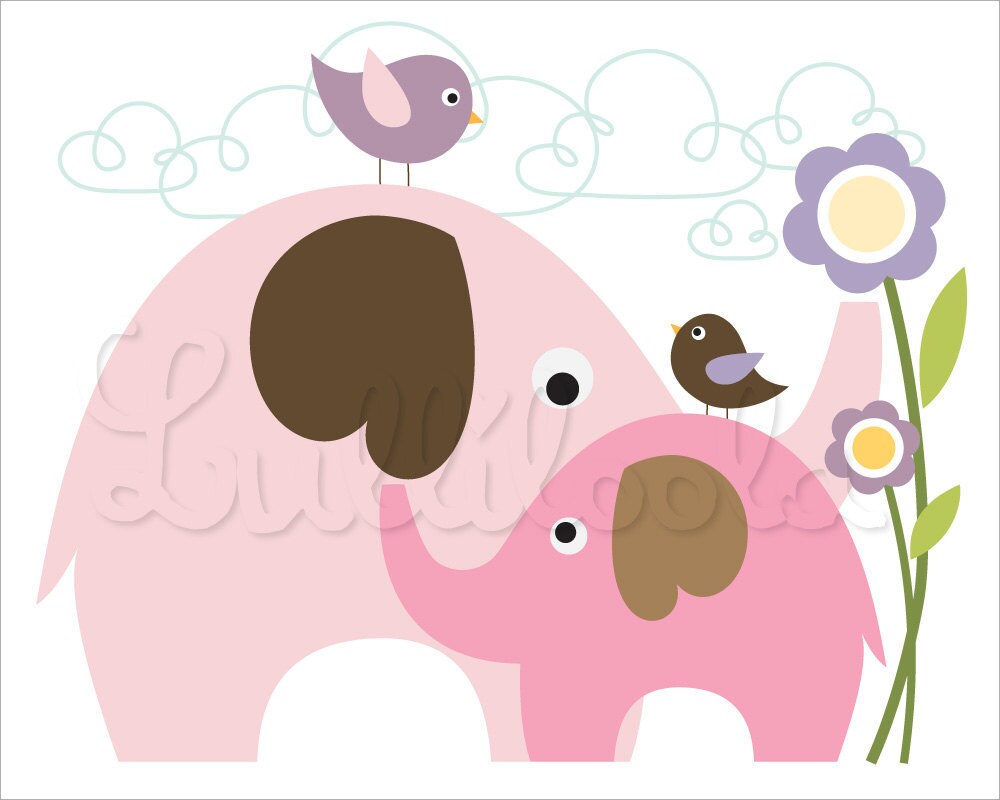 Elephant . Baby Nursery Wall Art . Children Wall Art - Etsy