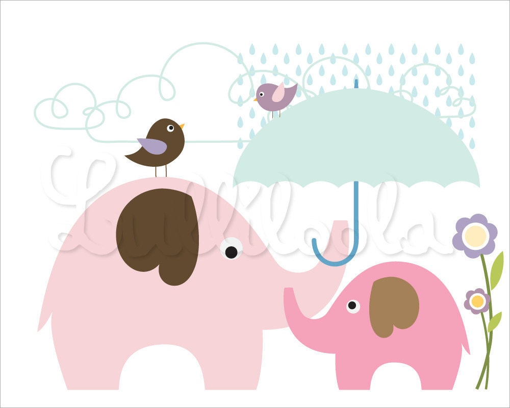 Elephant . Baby Nursery Wall Art . Children Wall Art Etsy