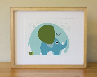 Elephant . Baby Nursery Wall Art . Children Wall Art