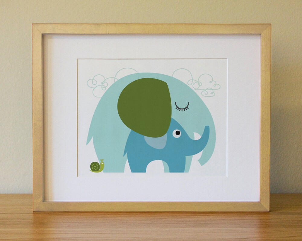 Elephant . Baby Nursery Wall Art . Children Wall Art Etsy