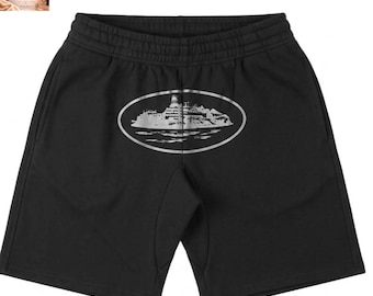 Cortiz Alcatraz Pantaloncini Neri Unisex Streetwear Casual Abbigliamento Estivo