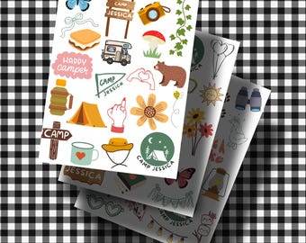 60 tatuajes temporales para despedida de soltera en campamento, personalizables, ideales para campamentos de verano, bodas divertidas o fiestas.