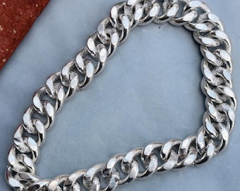 Sterling Silver Curb Link Chain Bracelet, Men's, Women's, Personalized Custom Bangle