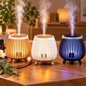 Bird Cage Ultrasonic Aroma Diffuser | Colour-Changing LED Lights, Quiet Mist Humidifier (3 Finishes)