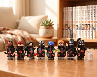 Zestaw figurek Rogue Ninja Shinobi, 8 bohaterów akcji z Uzumaki Naruto Obito Itachi, kreatywny zestaw klocków do zabawy dla dzieci