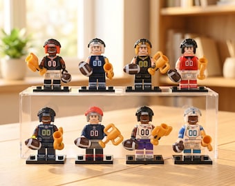 Gridiron Icons Spielzeugfiguren Set, 8 Action Fußballhelden mit Teamhelmen, kreatives Spiel Bausteine Geschenk für Jungen Männer