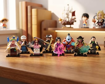 Zestaw figurek Grand Line Pirates, 8 bohaterów akcji z Marshallem D. Teachem Mihawk Law, kreatywny zestaw klocków do zabawy dla dzieci