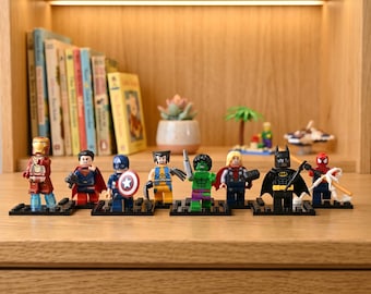 Zestaw klocków Heroes, 8 figurek akcji z wizerunkiem Wolverine'a Hulka i Iron Mana, kreatywne klocki do zabawy, prezent dla chłopców