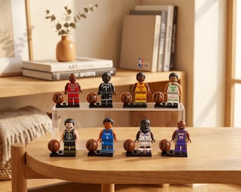 Zestaw figurek Basketball Dynasty, 8 bohaterów akcji z Jamesem LeBronem i Michaelem Jordanem, kreatywny zestaw klocków do zabawy dla chłopców