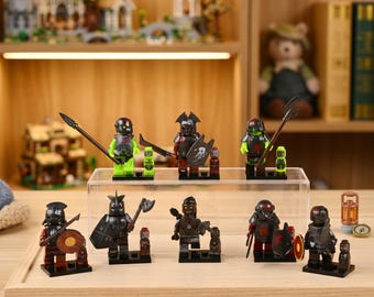 Zestaw klocków Mordor Army, 8 postaci z akcji z Bloody Helmet Fighting Force, kreatywne klocki do zabawy, prezent dla mężczyzn i chłopców