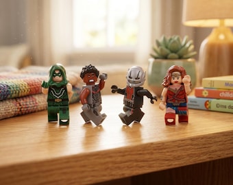 Zestaw klocków Heroes, 4 figurki akcji z Sokołem, Ant-Manem i Wonder Woman, kreatywne klocki do zabawy, prezent dla chłopców