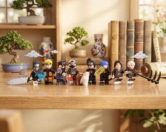 Ninja Shinobi Spielzeugfiguren Set, 8 Actionhelden mit den Uchiha Brothers Sasuke Itachi, kreatives Spiel Bausteine Geschenk für Jungen Kinder