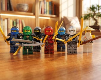 Zestaw zabawek Mistrz Wu i Ninja, 7 figurek akcji z Lloydem Zane'em Nya Kai, kreatywny zestaw klocków do zabawy, prezent dla chłopców