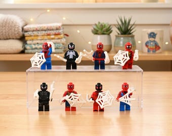 Zestaw zabawek „Bohater i złoczyńcy pająka”, 8 figurek akcji z udziałem Iron Spider Venom Scarlet, kreatywne klocki do zabawy, prezent dla chłopców