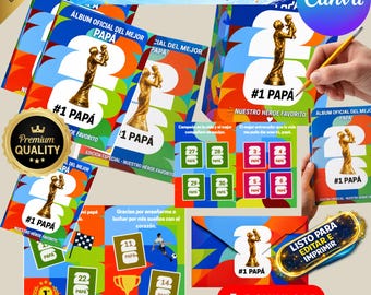 World Cup Father’s Day Album 2026 | Sticker Album Template for Dad | Canva Editable Memory Book