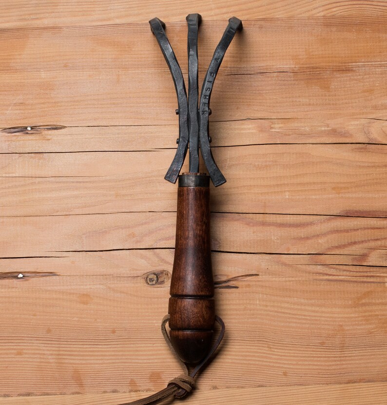Handcrafted Gardening Rake with Handturned Walnut Handle by Fisher Blacksmithing image 2