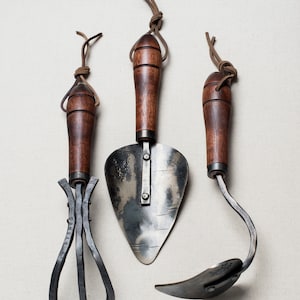 Elegant Hand-Forged Garden Tool Gift Set, by Fisher Blacksmithing