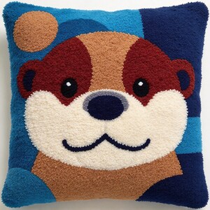 Kussenset met haaknaald voor volwassenen: kussenhoes met wasbeerprint, 17 x 17 inch.