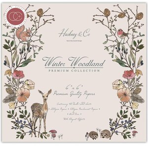 RARE Craft Consortium Winter Woodland 6x6 Pappersblock | Original 2017 Hackney & Co Botanical Wildlife Scrapbook-papper