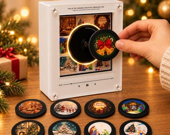 Christmas Gift for Family, NFC Mini Record Player Fridge Magnet, Personalized Photo Home Decor