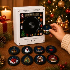 Family Christmas  Gift Personalized NFC Cassette Fridge Magnet Photo Music Pre Recorded Song