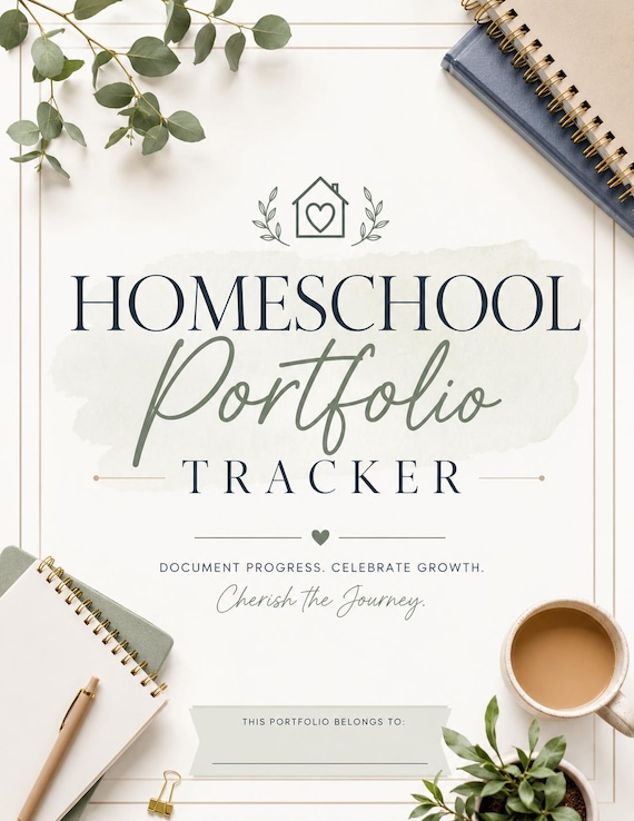 Homeschool Portfolio Tracker — 21-Page Printable PDF | All-in-One Documentation System for the Full School Year