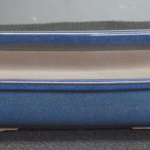 Bonsai Tree Pot Blue Glazed Rectangular Width 30.9 cm (12.17 inches) Japan