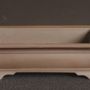 Bonsai Pot Tokoname GAKUJU Dark Brown Unlazed Rectangular Width 21.2 cm (8.3 in.