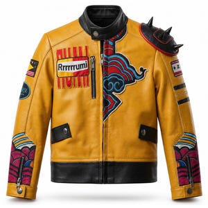 Rumi Cosplay Jacket | KPop Demon Hunters Costume | Yellow Moto Outfit image 3