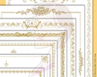 page border gold certificate frame clipart create your own etsy