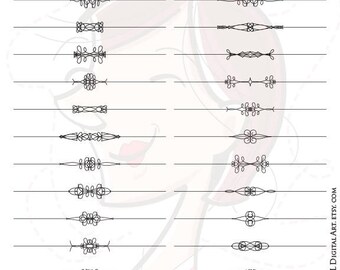 Text Dividers Floral Clipart Decorative Divider Digital Clip Etsy