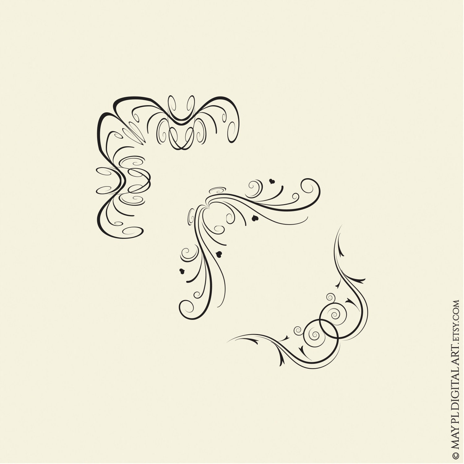 Corner Borders Decorative Designs, Vintage Page Corners - Heritage