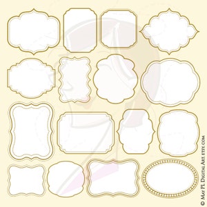Commercial License Svg Basic Frames Gold Clipart - great for Business, Crafts, Labels, Tags, Invitations, Scrapbooking 10726