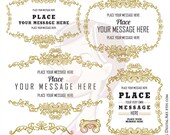 Vintage Gold Frames - French Digital Frame Clipart for DIY Wedding Invites or Business Logo, Labels, Tags - Free Commercial Use  10334