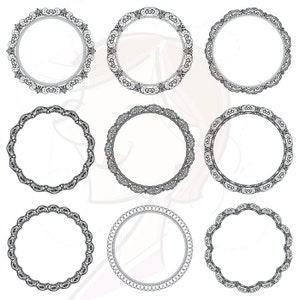 Doily Lace Clipart Doyley Border Round Frame Doilies Digital Frames DIY Wedding Invitation Scrapbook Photo Frame Clip Art Project 10245