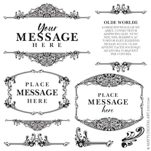 Frames Borders Victorian Vintage Digital Design - Baroque Ornate Flourish 11082