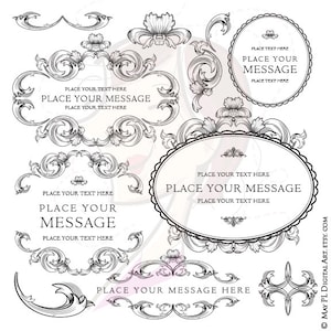 Clipart de logotipos florales vectoriales vintage: marcos de acanto perfectos para una hermosa marca de boda o negocio: uso comercial GRATUITO 10275
