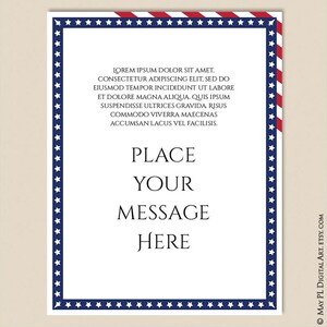 American Border Frames Clip Art, Memorial Day, Fourth Of July, Patriotic Blue Red Flag Eagle Page Decoration School Business Use 10942 image 9