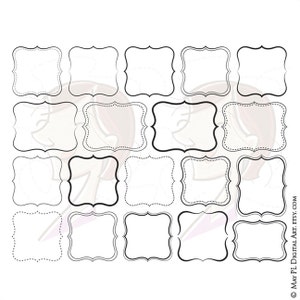 Digital Fancy Shapes Clipart Vector Frames Clip Art DIY Logo Commercial ...