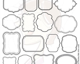 Digital Scrapbook Frames Download VECTOR Clip Art Commercial Use DIY Invitations Teacher Label Tags Transparent Middle Jpg Png Images 10139