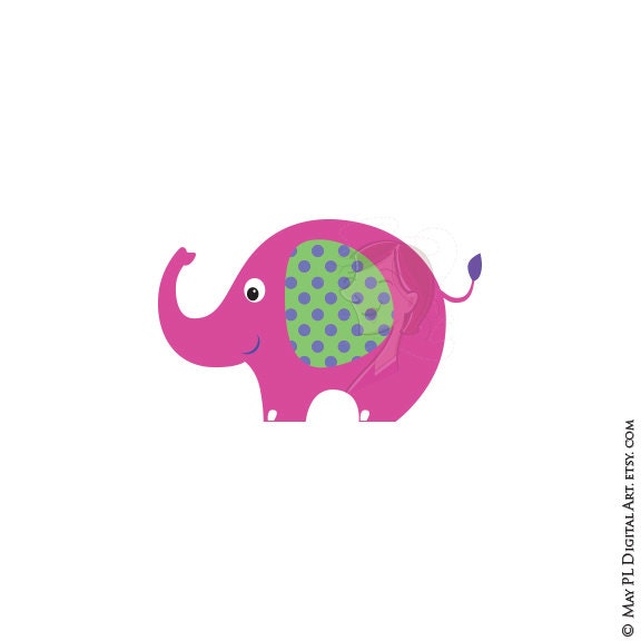 Elephant Clip Art Elephant Theme Digital Animals Clipart Cute - Etsy