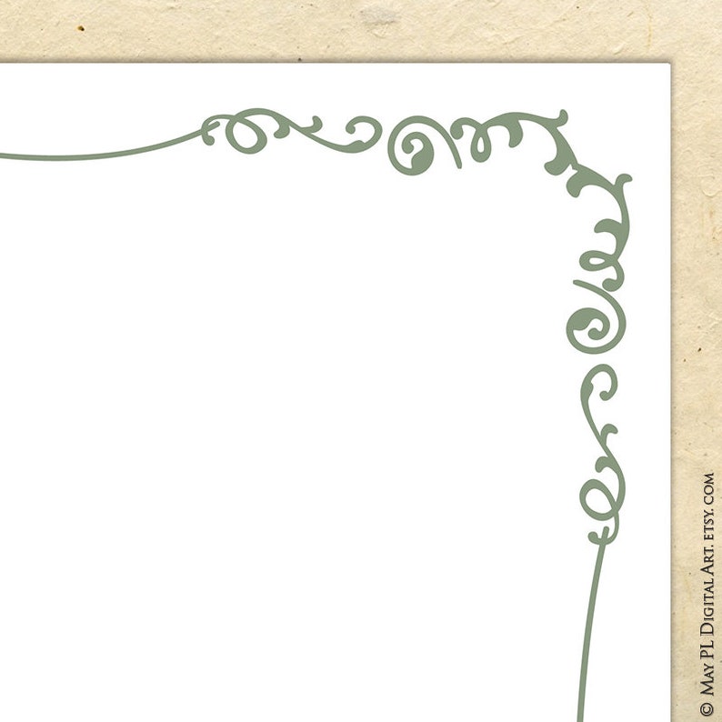 Sage Green Fancy Page Borders Vintage 8x11 Digital Frames Etsy