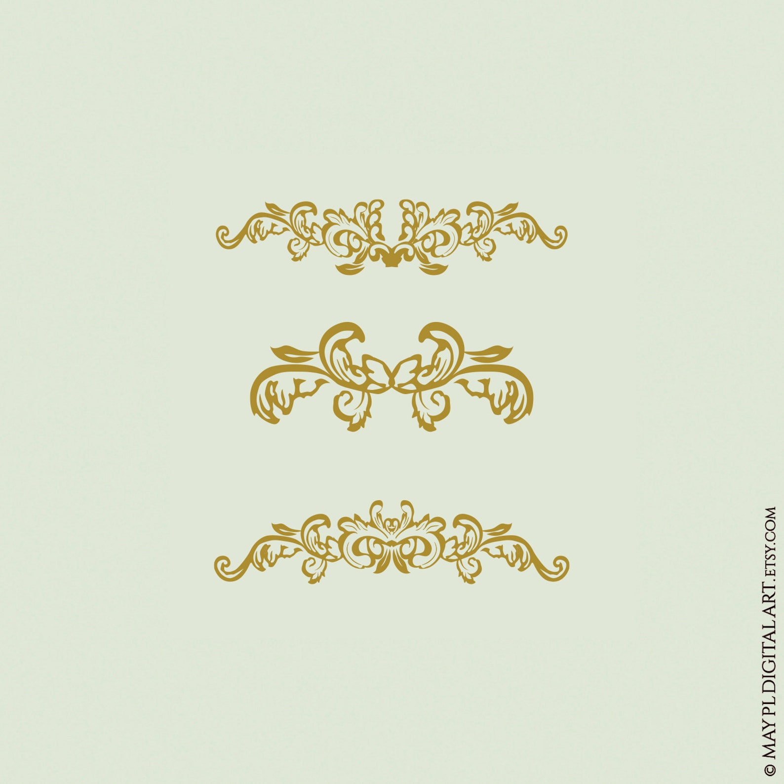 Gold Design Elements, Transparent Vintage Decorative Ornaments Clipart ...